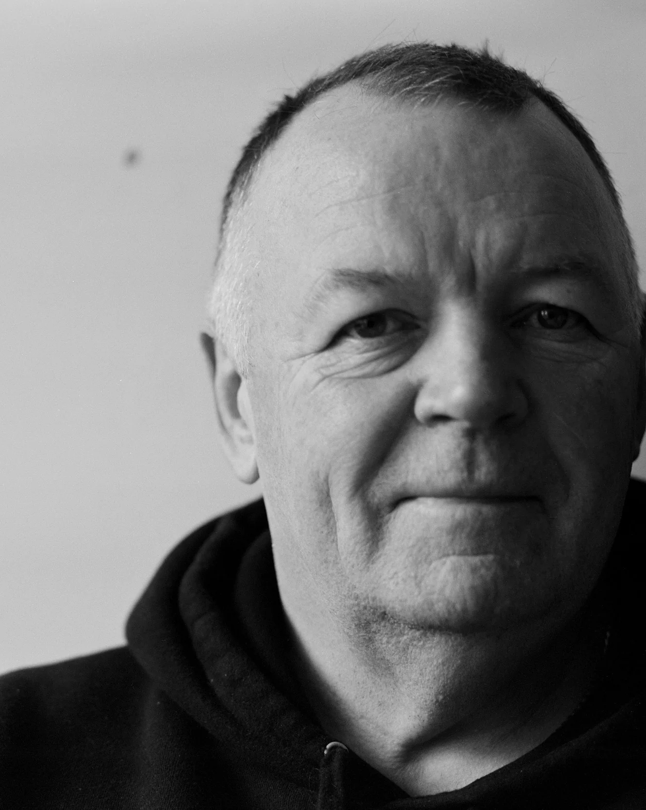 Black-and-white portrait of Grant Cramer